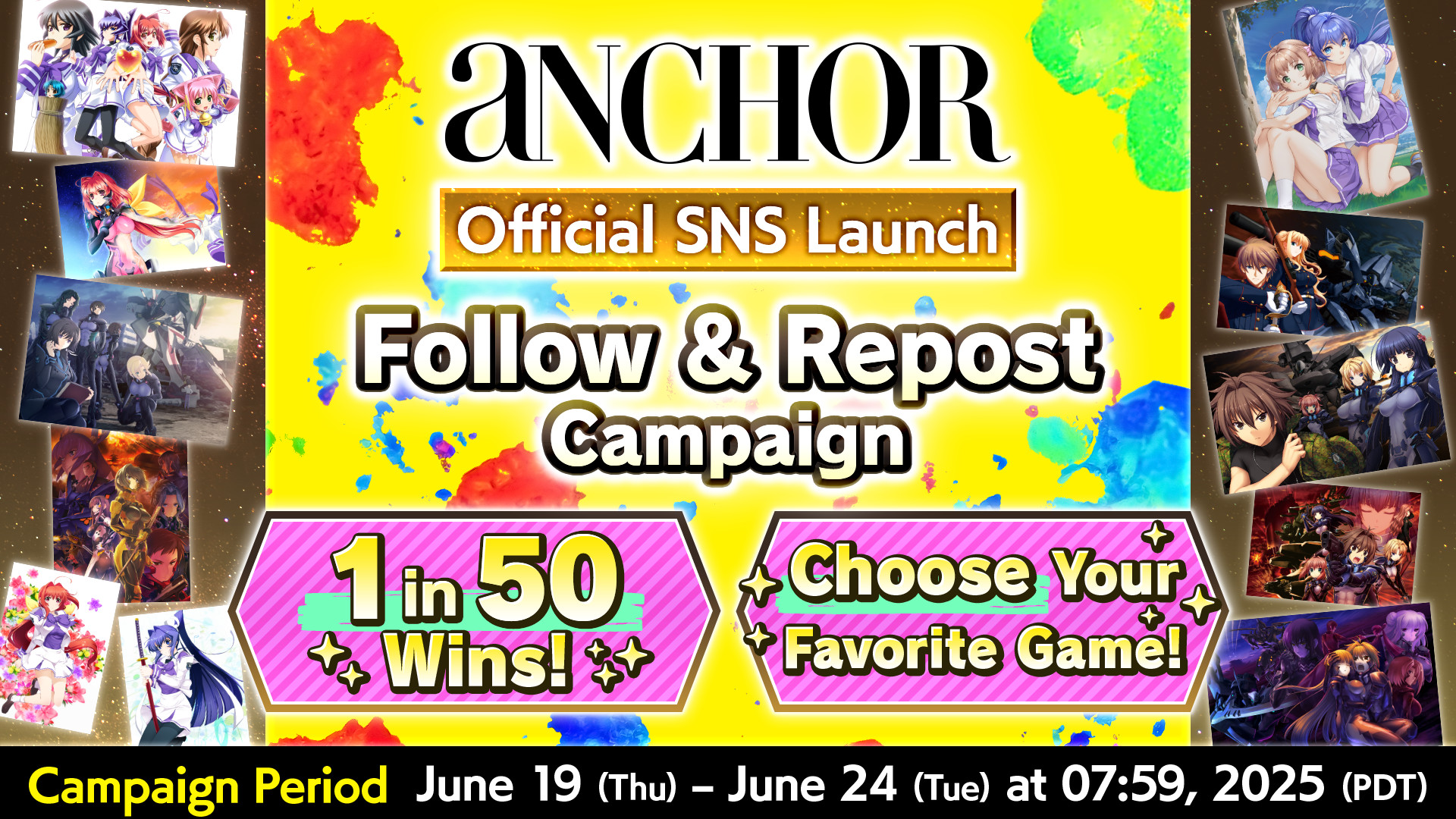 1 in 50 Wins! aNCHOR Launches Official SNS Account with Giveaway Campaign